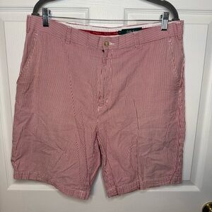 Bobby Jones Red and White Classic Seersucker Men’s Shorts, Size 36 Waist GUC